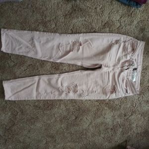 pink ripped jeans